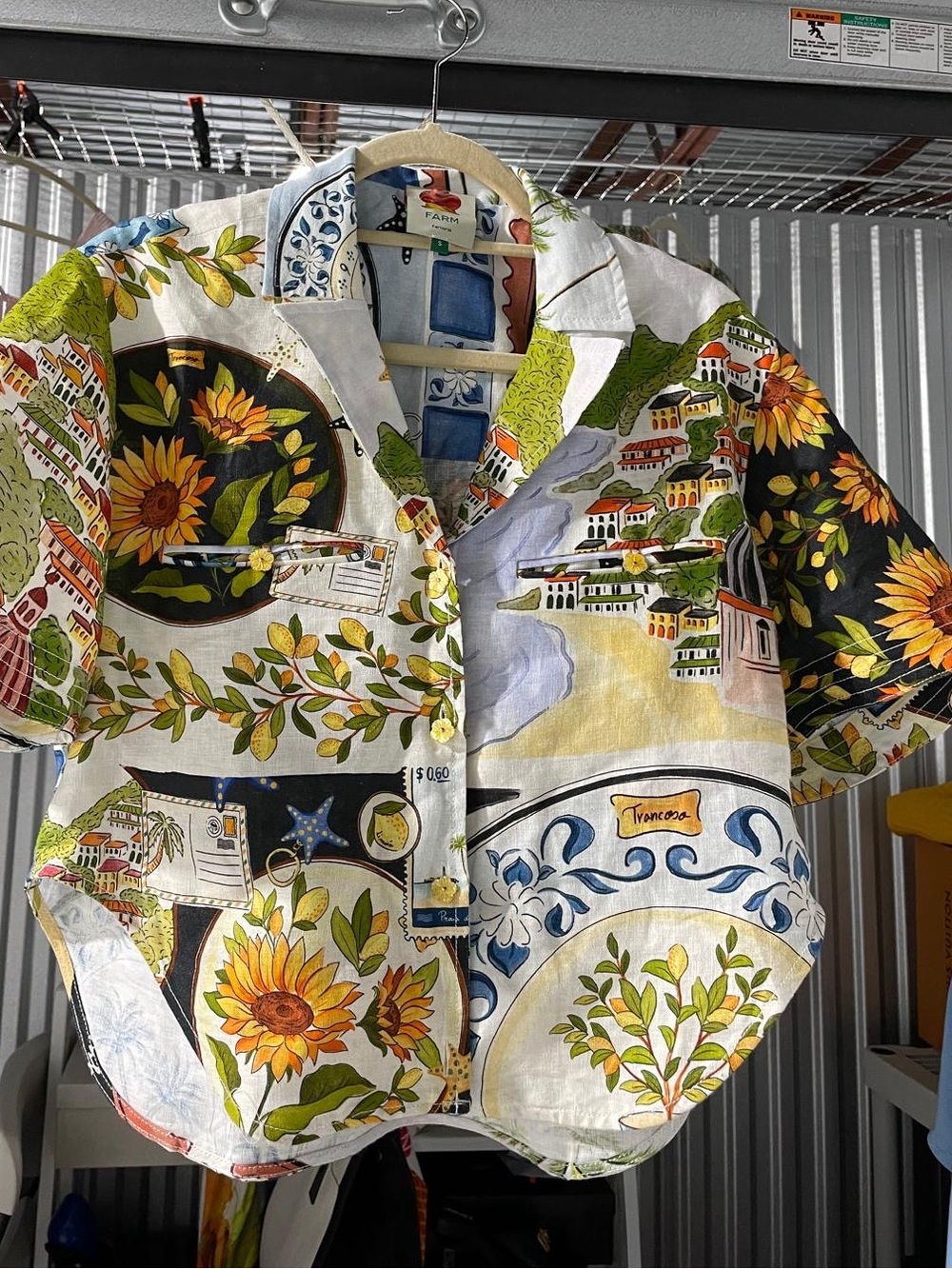 FARM Rio Multicolor Blue Yellow Button-Up Shirt